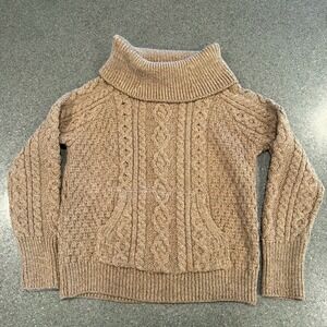 Orvis Women's 100.% Wool Made‎ In Ireland Cableknit Sweater Turtleneck Med